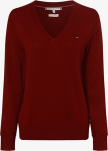Czerwony sweter Tommy Hilfiger z kaszmiru