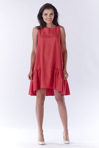 Czerwona sukienka Awama bez rękawów mini