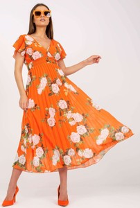 Sukienka ITALY MODA z dekoltem w kształcie litery v z krótkim rękawem w stylu casual