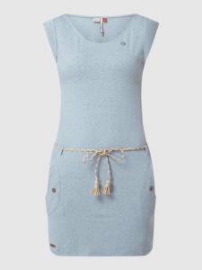 Niebieska sukienka Ragwear mini dopasowana z dżerseju
