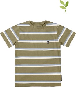 Zielona koszulka dziecięca Marc O'Polo dla chłopców w paseczki z bawełny