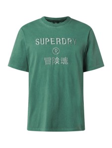 Zielony t-shirt Superdry w młodzieżowym stylu