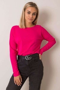 Różowa bluzka Bfg z długim rękawem w stylu casual z bawełny