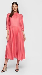 Różowa sukienka Closet w stylu casual maxi z długim rękawem