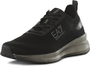 Czarne buty sportowe Emporio Armani sznurowane z tkaniny