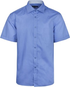 Niebieska koszula Wólczanka z klasycznym kołnierzykiem w stylu casual