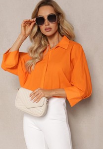 Pomarańczowa koszula Renee z bawełny w stylu casual