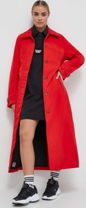 Czerwony płaszcz Didriksons bez kaptura z polaru w stylu casual