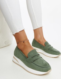 Zielone buty Gemre z płaską podeszwą