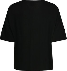 Czarna bluzka Persona by Marina Rinaldi z krótkim rękawem w stylu casual