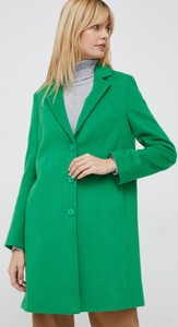 Zielony płaszcz United Colors Of Benetton przejściowa z wełny bez kaptura