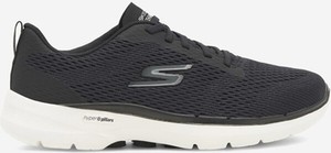 Czarne buty sportowe Skechers z płaską podeszwą sznurowane w sportowym stylu