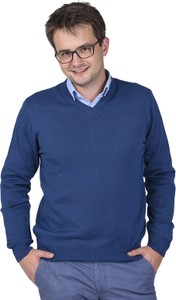 Niebieski sweter M. Lasota w stylu casual