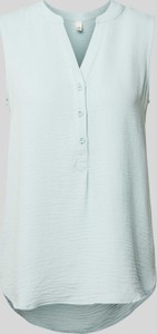 Miętowa bluzka Qs bez rękawów z dekoltem w kształcie litery v w stylu casual
