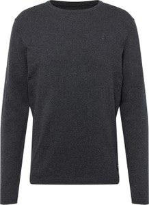 Czarny sweter Tom Tailor Denim w stylu casual z okrągłym dekoltem z bawełny