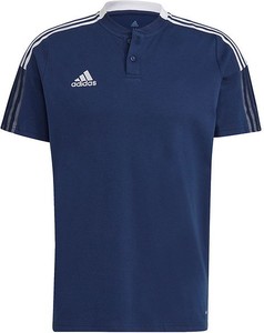 Niebieski t-shirt Adidas z tkaniny w sportowym stylu z krótkim rękawem