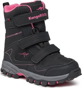 Czarne buty dziecięce zimowe Kangaroos dla dziewczynek