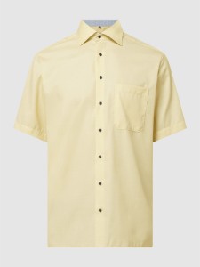 Żółta koszula Eterna z krótkim rękawem