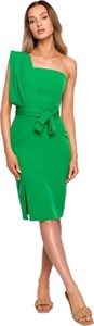 Zielona sukienka MOE w stylu klasycznym bez rękawów midi
