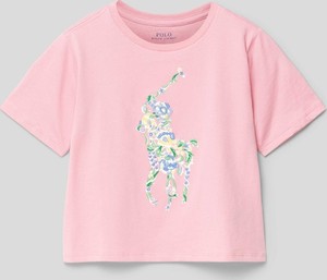 Różowa bluzka dziecięca POLO RALPH LAUREN dla dziewczynek w kwiatki