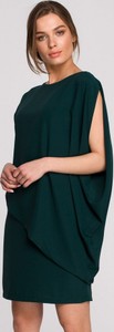 Zielona sukienka Style asymetryczna z okrągłym dekoltem w stylu casual
