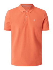 Pomarańczowa koszulka polo Tom Tailor z bawełny z krótkim rękawem