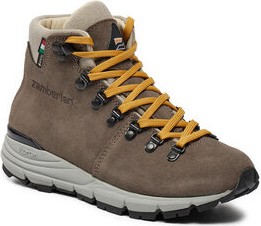 Brązowe buty trekkingowe Zamberlan z płaską podeszwą z goretexu