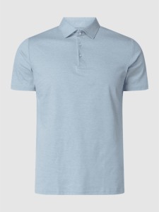 Niebieska koszulka polo Desoto w stylu casual z bawełny z krótkim rękawem