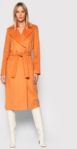 Pomarańczowy płaszcz Guess w stylu casual z wełny