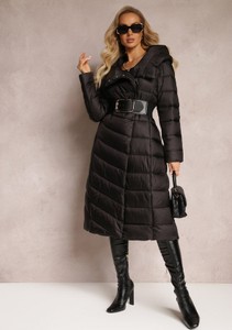 Czarna kurtka Renee z kapturem z tkaniny w stylu casual