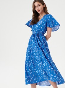 Niebieska sukienka Sinsay w stylu casual z dekoltem w kształcie litery v
