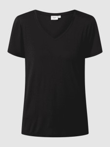 Czarny t-shirt Saint Tropez w stylu casual z krótkim rękawem