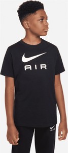 Czarna koszulka dziecięca Nike dla chłopców z dżerseju