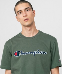 Zielony t-shirt Champion z dzianiny w młodzieżowym stylu