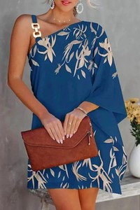 Granatowa sukienka IVET w stylu klasycznym z długim rękawem mini