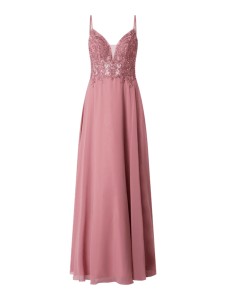 Różowa sukienka Luxuar Fashion na ramiączkach maxi
