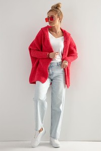 Czerwony sweter Fobya z wełny w stylu casual