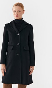Czarny płaszcz MaxMara bez kaptura z wełny w stylu casual