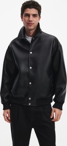 Czarna kurtka Reserved ze skóry w stylu casual