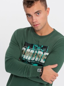 Zielona bluza Ombre z bawełny z nadrukiem