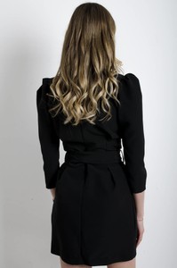 Czarna sukienka Olika w stylu casual mini z długim rękawem