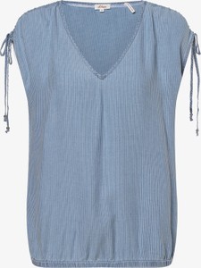 Niebieska bluzka S.Oliver z długim rękawem z dekoltem w kształcie litery v