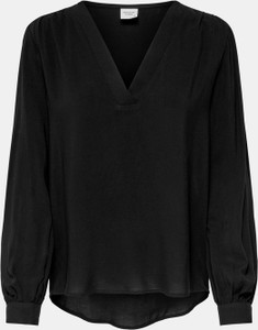 Czarna bluzka JACQUELINE DE YONG z dekoltem w kształcie litery v