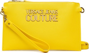 Żółta torebka Versace Jeans w młodzieżowym stylu średnia matowa