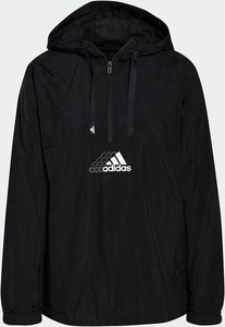 Czarna kurtka Adidas krótka w sportowym stylu
