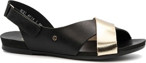 Czarne sandały Nescior ze skóry w stylu casual