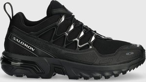 Czarne buty sportowe Salomon w sportowym stylu sznurowane