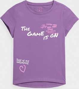 Fioletowa bluzka dziecięca 4F dla dziewczynek