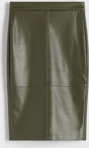 Zielona spódnica Reserved ze skóry w rockowym stylu