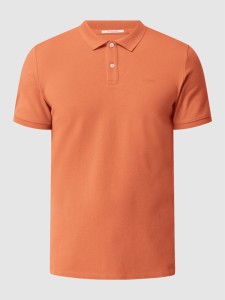 Pomarańczowa koszulka polo S.Oliver z krótkim rękawem z bawełny w stylu casual